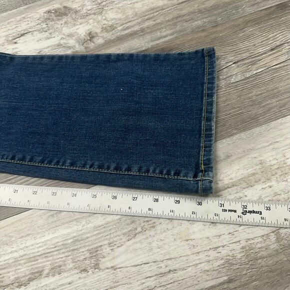 Levis 515 Faded Blue Womens 6 M Gold Studs Flap Pockets Mid Rise Bootcut Jeans - Picture 9 of 13